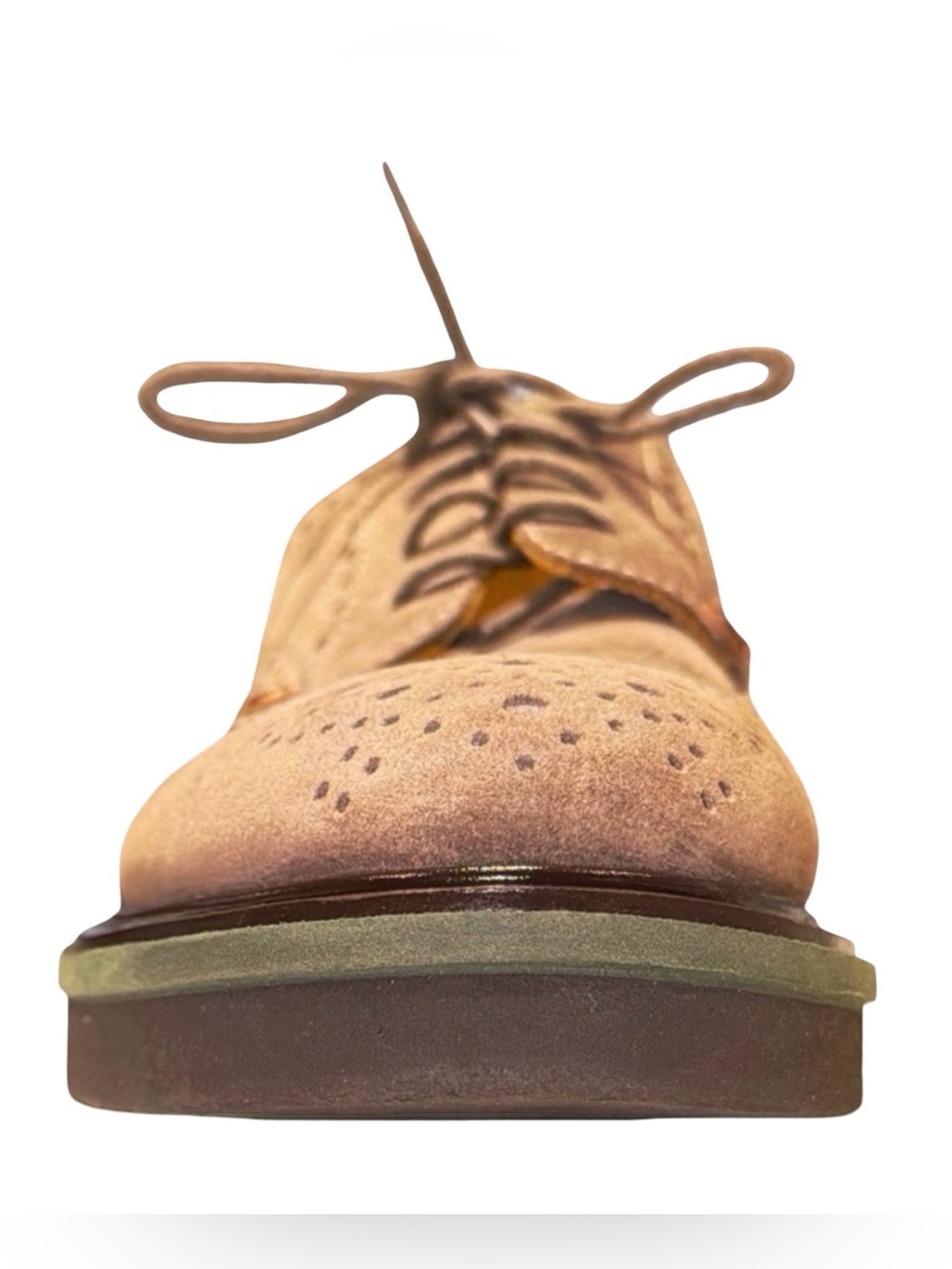 Cesare Paciotti Suede Wingtip Derby Shoes Taupe Chunky Sole Italian Luxury | 9 - Picture 10 of 13